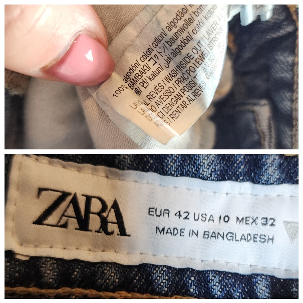 Zara Barrel Jeans Women's Size 10 Medium Wash Rigid Denim 29" Inseam Hi-Rise - Picture 3 of 16